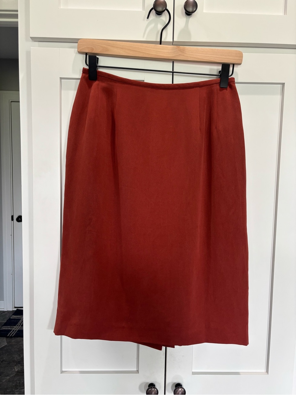 Kasper Rust Silk Pencil Skirt Womens 4 Red Business Casual 90s‎ Workwear